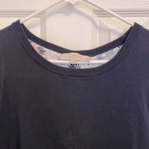 Loft top layered. Blue floral print.